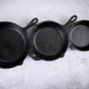 3-piece cast iron frying pan set 20-25-30 cm - Image 3