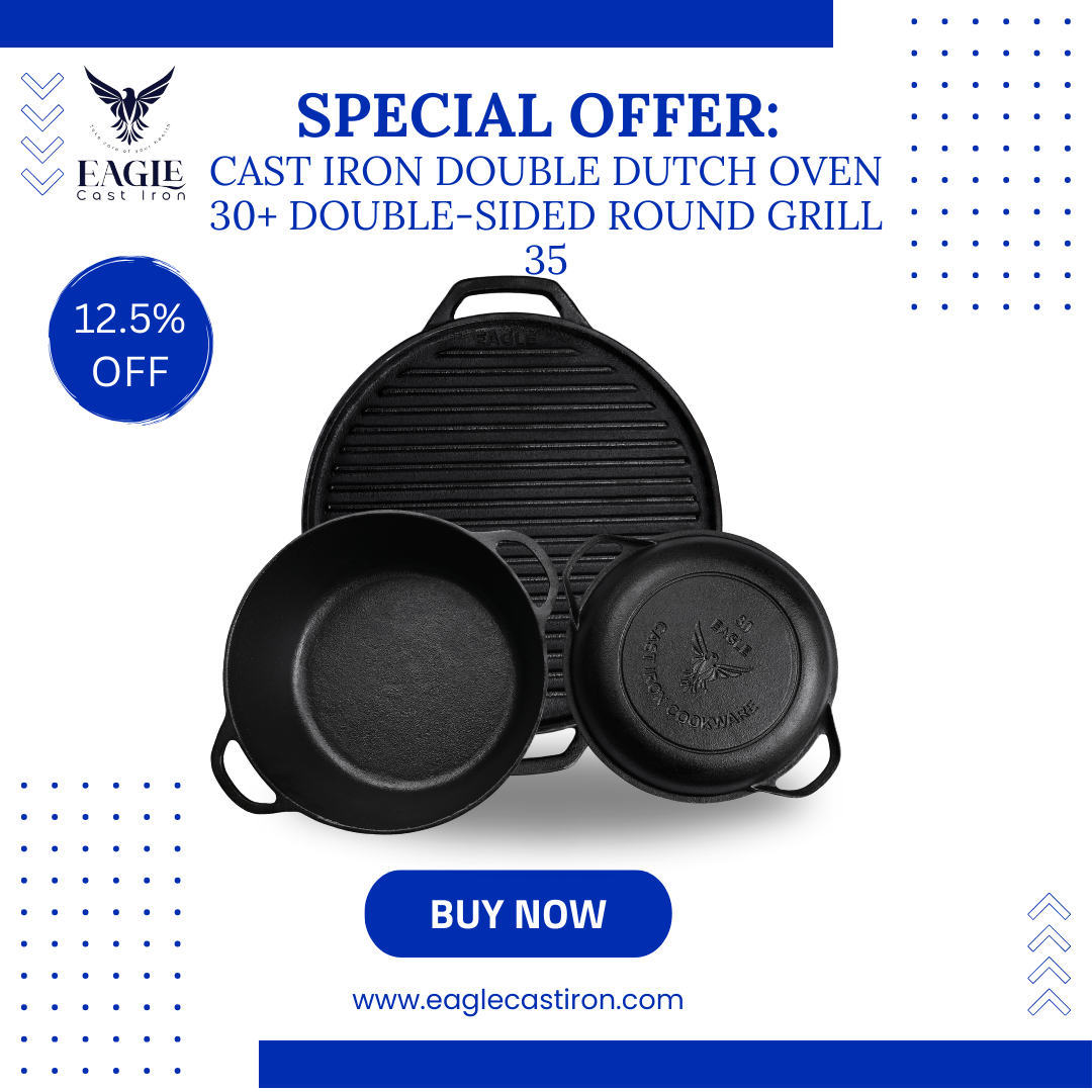 Premium 3-in-1 Offer – 30cm Dutch Oven Pot + Skillet Lid + 35cm Double-Sided Grill – 20% OFF