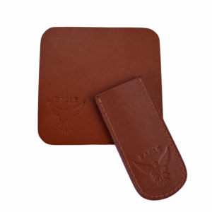 Leather Pan Handle Cover + Heat-Resistant Leather Coaster Set