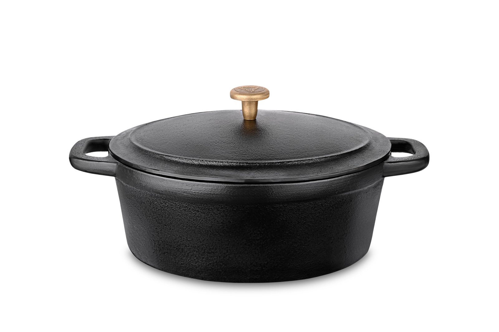 Oval Cast Iron Dutch Oven 28 cm with Brass Handle