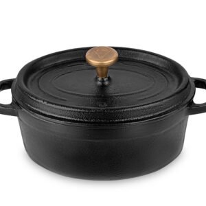 Oval Cast Iron Dutch Oven 23 cm with Brass Handle