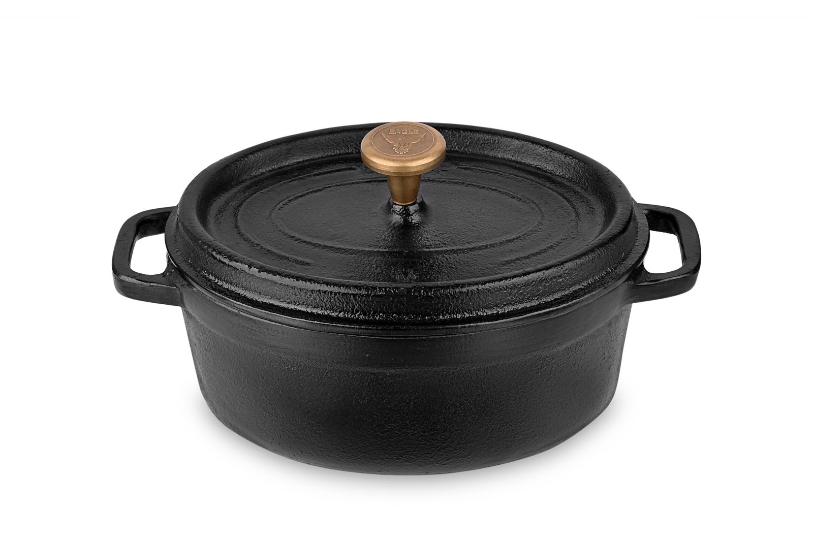 Oval Cast Iron Dutch Oven 23 cm with Brass Handle