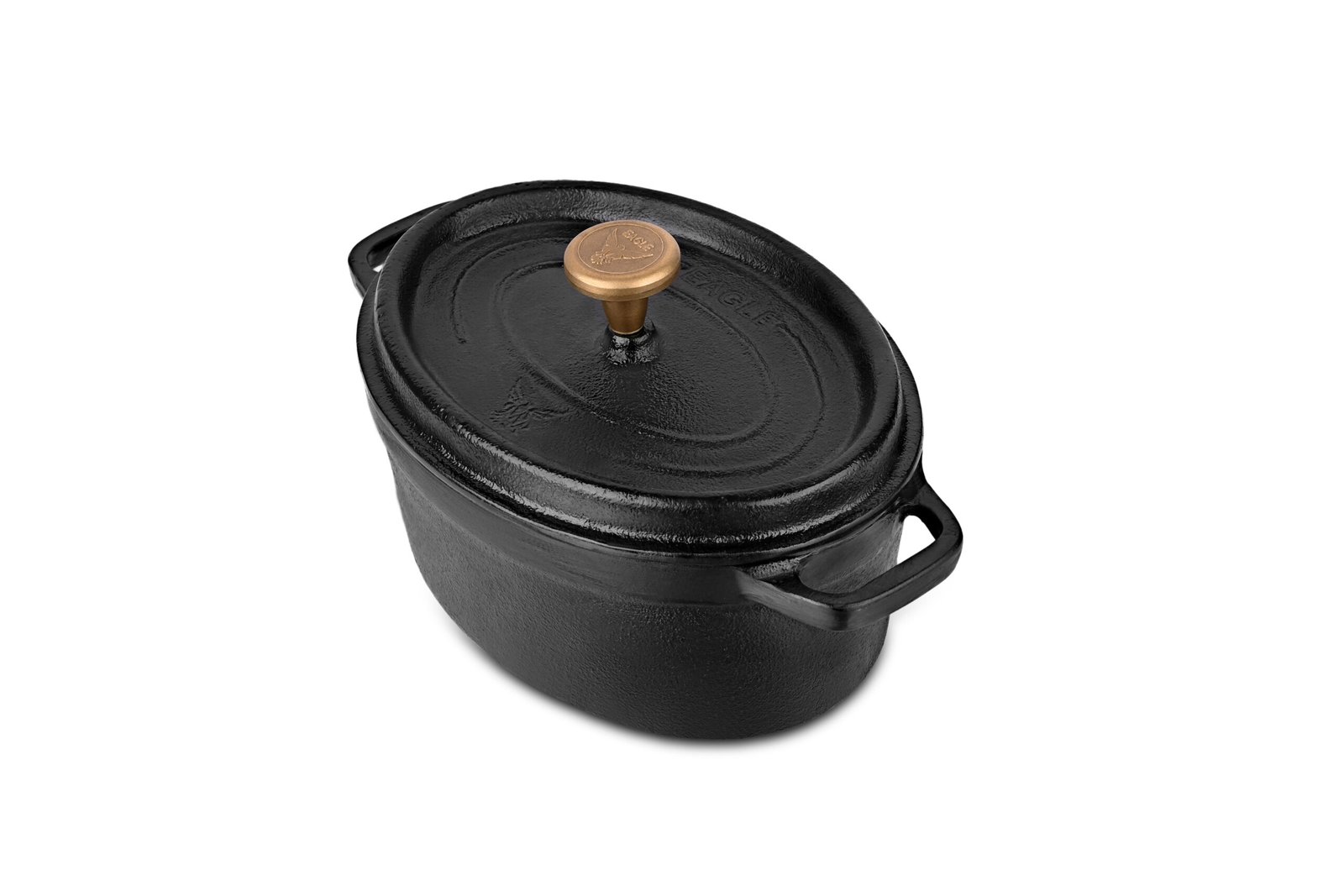 Oval Cast Iron Dutch Oven 23 cm with Brass Handle - Image 2