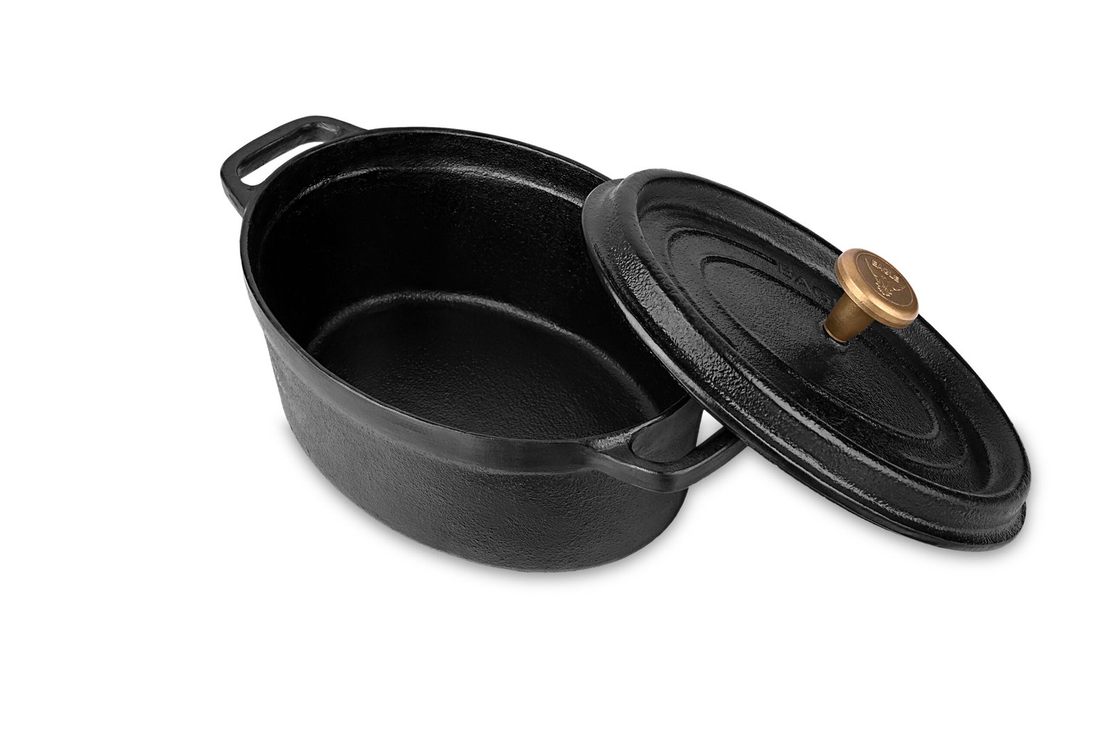 Oval Cast Iron Dutch Oven 23 cm with Brass Handle - Image 3