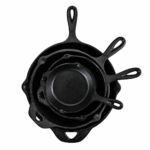 Cast Iron Frying Pan Set – 4 Pieces (30cm, 25cm, 20cm, 15cm)