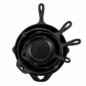 Cast Iron Frying Pan Set – 4 Pieces (30cm, 25cm, 20cm, 15cm)