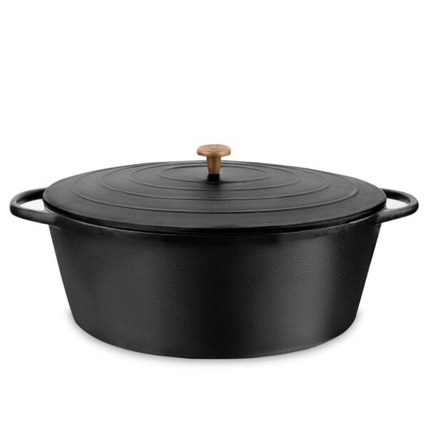 Oval Cast Iron Dutch Oven 31 × 39.5 cm with Lid